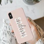 Capa Para iPhone Da Case-Mate Beleza Rosa Moderna Pastel Personalizada Seu Nome<br><div class="desc">Beleza Rosa Moderna Pastel Personalizada Seu Nome</div>