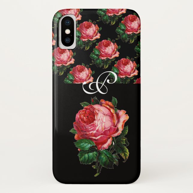 CAPA PARA iPhone, Case-Mate  BELO MONOGRAMA DE ROSE DE PINCO (Verso)