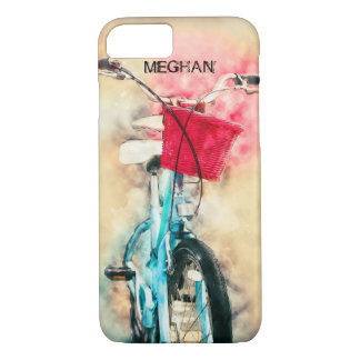 Capa iPhone 8/ 7 Bicicleta do Grunge do vintage com cesta e