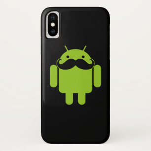 Capa Para iPhone X bigode robô androide em preto