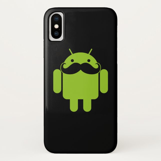 Capa Para iPhone, Case-Mate bigode robô androide em preto (Verso)