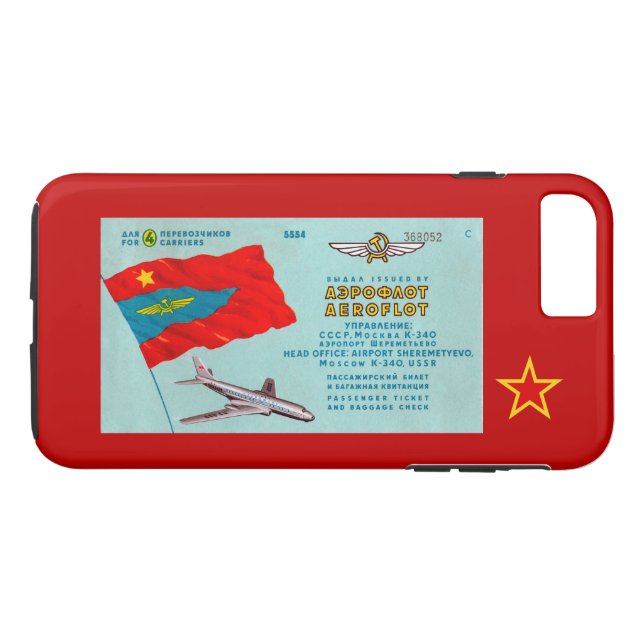 Capa Para iPhone, Case-Mate Bilhete de Passageiros Aeroflot (Verso (Horizontal))