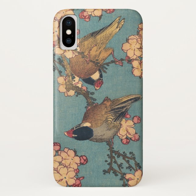 Capa Para iPhone, Case-Mate Birds Flowers Hokusai Art Japonês (Verso)