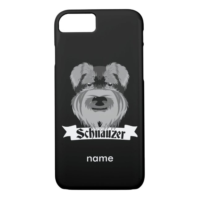 Capa Para iPhone, Case-Mate Black and Cinza Schnauzer (Verso)