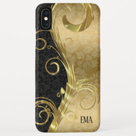 Capa Para iPhone Da Case-Mate Black Dourado Damask Dourado Swirls