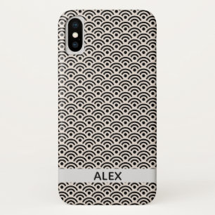 Capa Para iPhone Da Case-Mate Black Seigaiha - Nome Personalizado do Padrão Jap