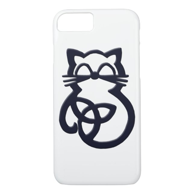 Capa Para iPhone, Case-Mate Black Trinity Knot Celtic Cat iPhone 8/7 Case (Verso)