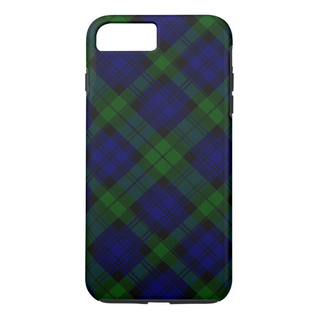 Capa Para iPhone, Case-Mate Black Watch Tartan Blue Green Xadrez (Verso)