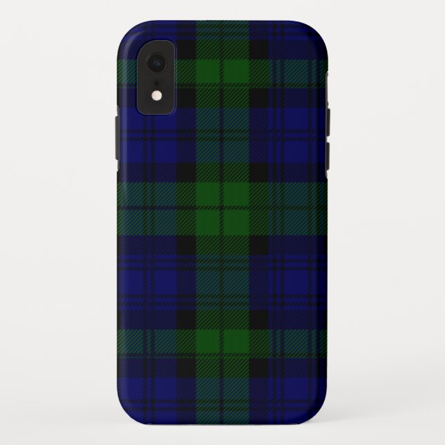 Capa Para iPhone, Case-Mate Black Watch Tartan Blue Green Xadrez (Verso)