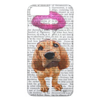 Bloodhound Com Ângulo Rosa Ângico