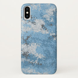 Capa Para iPhone X Blue Digi Camo