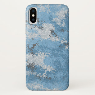 Capa Para iPhone X Blue Digi Camo
