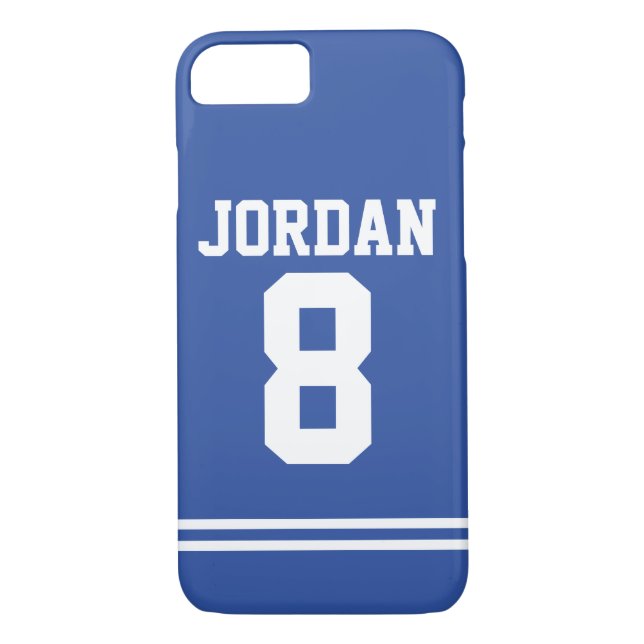 Capa Para iPhone, Case-Mate Blue Football Jersey com número (Verso)
