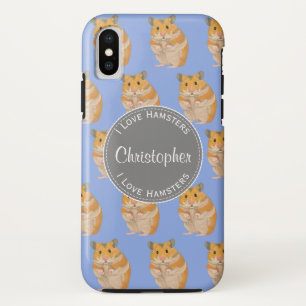 Capa Para iPhone Da Case-Mate Blue I ama Hamsters Hamster Patterno