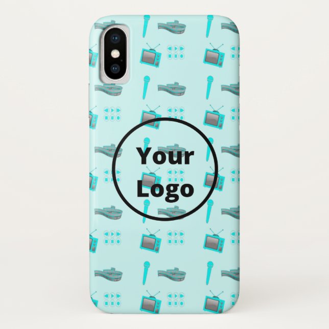Capa Para iPhone, Case-Mate Blue media business pattern (Verso)
