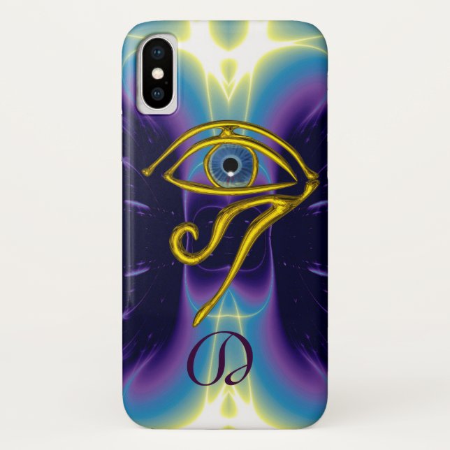 Capa Para iPhone, Case-Mate BLUE TALISMAN MONOGRAM violeta púrpura branca (Verso)