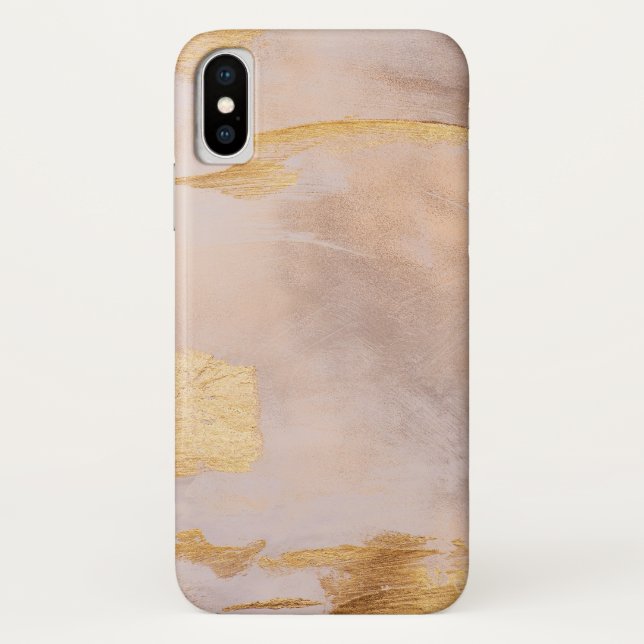 Capa Para iPhone, Case-Mate Blush Dourado rosa e textura Dourada (Verso)