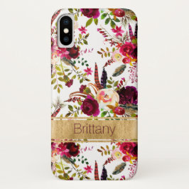 Capa Para iPhone X Bohemian Floral, Caso-Matador iPhone X
