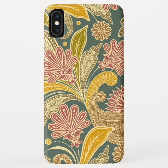 Capa Para iPhone, Case-Mate Boho Green, Dourado, Red Paisley (Verso)