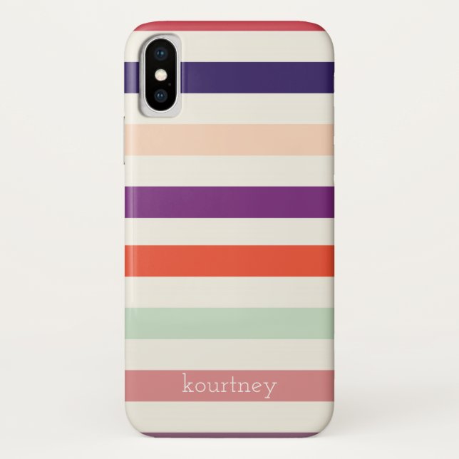 Capa Para iPhone, Case-Mate Bold Stripes Monograma (Verso)