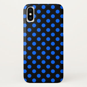 Capa Para iPhone X Bolinhas azuis e pretas