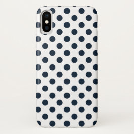 Capa Para iPhone X Bolinhas azuis marinhos escuras
