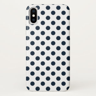 Capa Para iPhone X Bolinhas azuis marinhos escuras