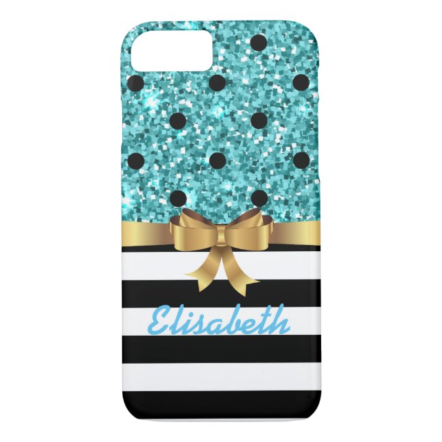 Capa Para iPhone, Case-Mate Bolinhas BLACk BLACk DOURADA MONOGRAM (Verso)