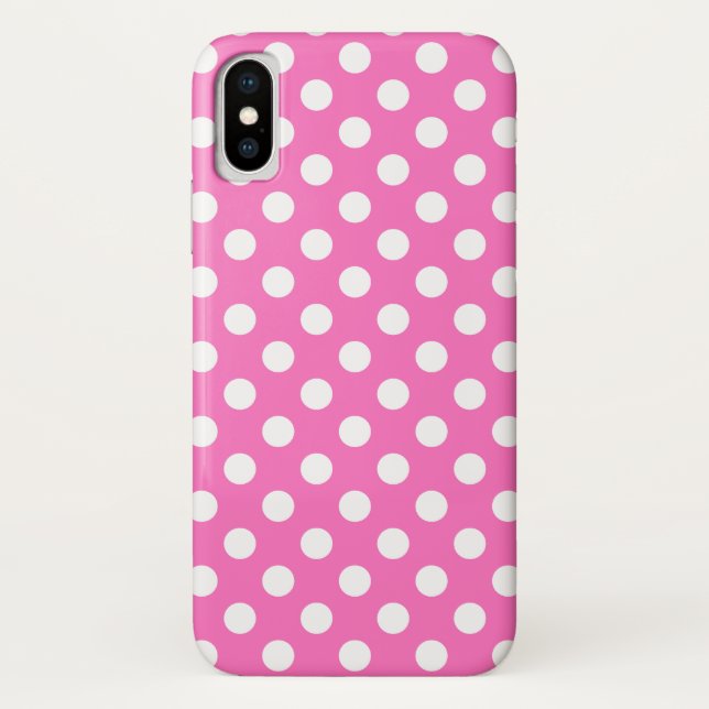 Capa Para iPhone, Case-Mate Bolinhas brancas a rosa (Verso)