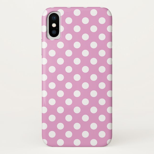 Capa Para iPhone, Case-Mate Bolinhas brancas a rosa pálido (Verso)
