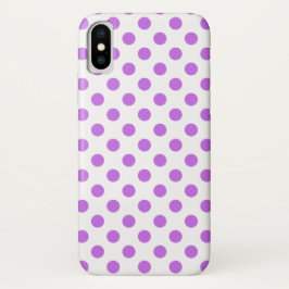 Capa Para iPhone X Bolinhas brancas e lilás