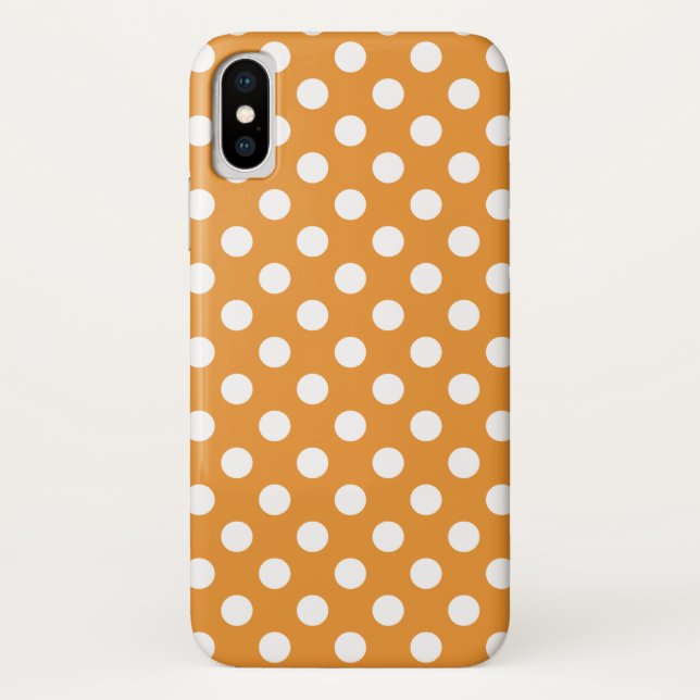 Capa Para iPhone, Case-Mate Bolinhas brancas em âmbar (Verso)