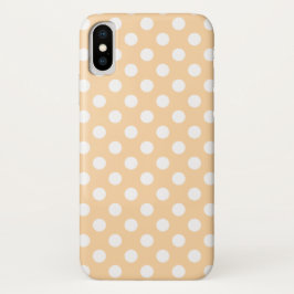 Capa Para iPhone X Bolinhas brancas em bege