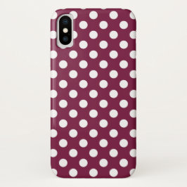 Capa Para iPhone Da Case-Mate Bolinhas brancas em burgundy