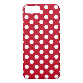 Capa iPhone 8/ 7 Bolinhas brancas em vermelho