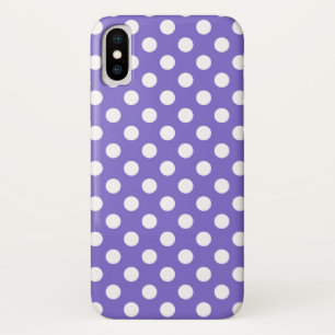 Capa Para iPhone X Bolinhas brancas no periwinkle