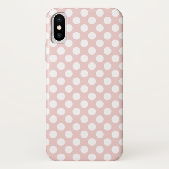 Capa Para iPhone, Case-Mate Bolinhas brancas no rosa (Verso)