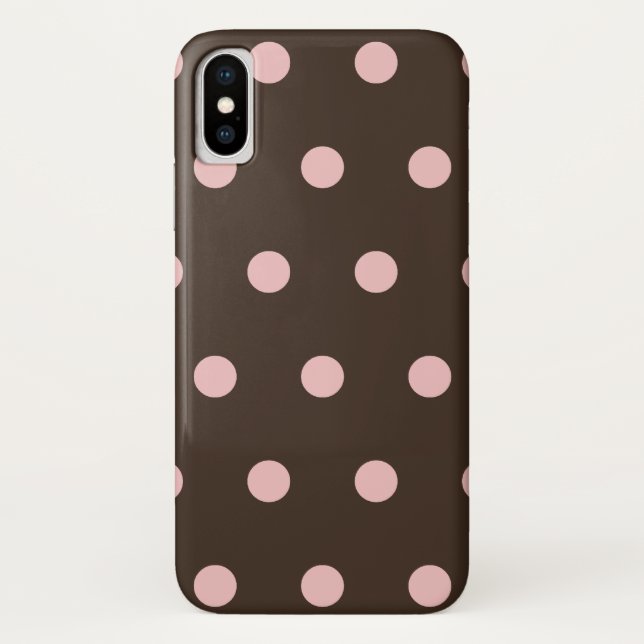 Capa Para iPhone, Case-Mate Bolinhas castanhas e rosa (Verso)