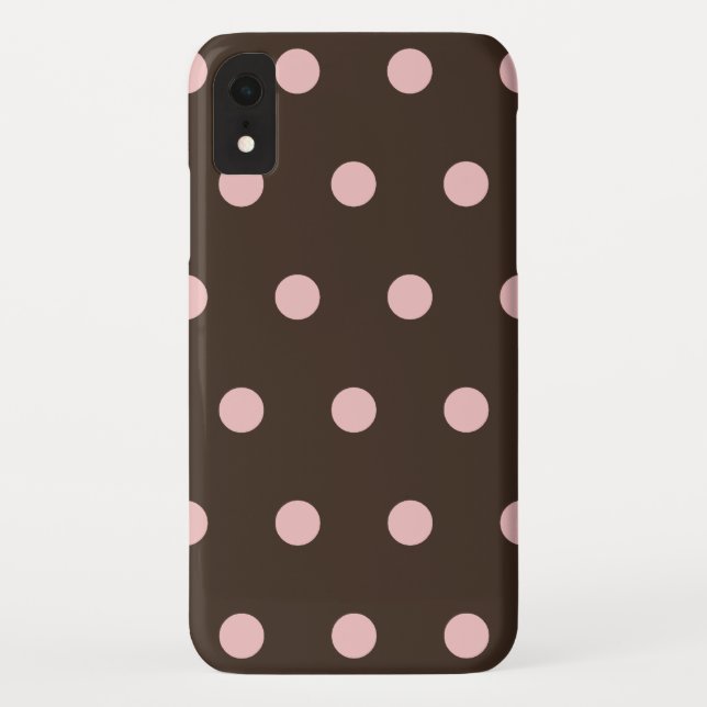 Capa Para iPhone, Case-Mate Bolinhas castanhas e rosa (Verso)