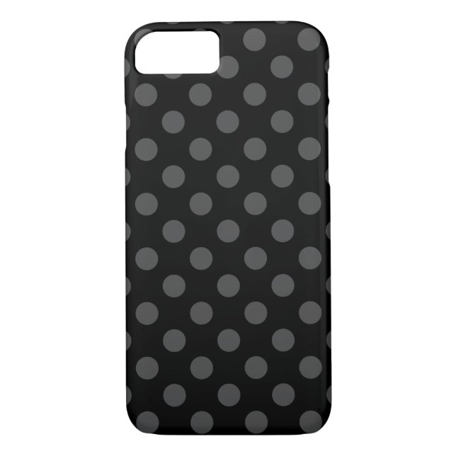 Capa Para iPhone, Case-Mate bolinhas de cinza em preto (Verso)