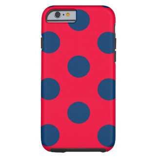 Capa Tough Para iPhone 6 Bolinhas design (Vermelho e Azul)