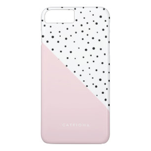 Capa iPhone 8 Plus/7 Plus Bolinhas Patterno Blush Pink Personalizado