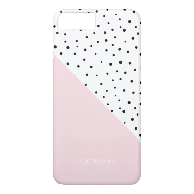 Capa Para iPhone, Case-Mate Bolinhas Patterno Blush Pink Personalizado (Verso)