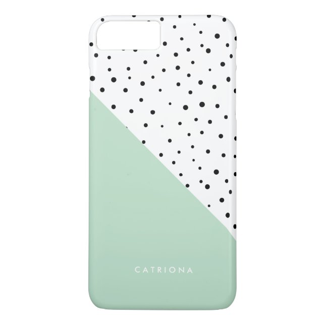 Capa Para iPhone, Case-Mate Bolinhas Patterno Mint Personalizado (Verso)