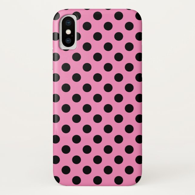 Capa Para iPhone, Case-Mate Bolinhas pretas a rosa (Verso)