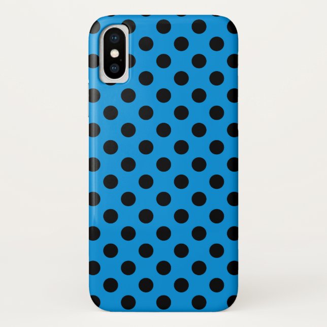 Capa Para iPhone, Case-Mate Bolinhas pretas em azul-céu (Verso)