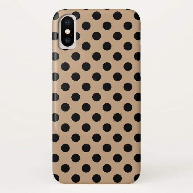 Capa Para iPhone, Case-Mate Bolinhas pretas em bege (Verso)