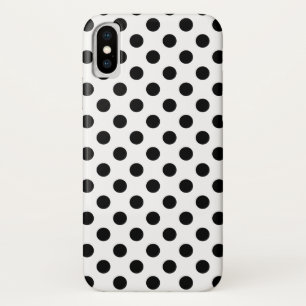 Capa Para iPhone X Bolinhas pretas em branco