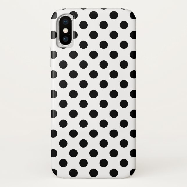 Capa Para iPhone, Case-Mate Bolinhas pretas em branco (Verso)