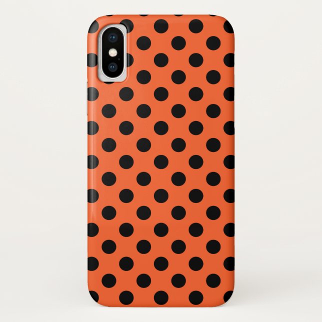 Capa Para iPhone, Case-Mate Bolinhas pretas em laranja (Verso)